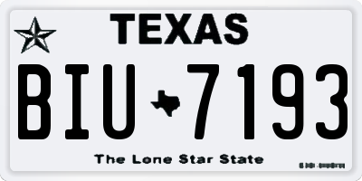 TX license plate BIU7193