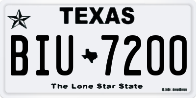 TX license plate BIU7200