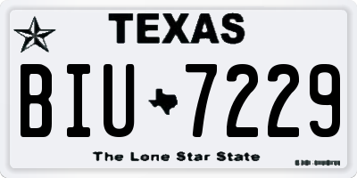 TX license plate BIU7229