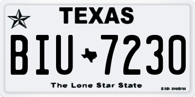 TX license plate BIU7230