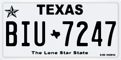TX license plate BIU7247
