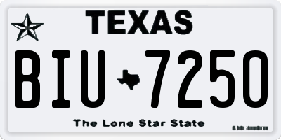TX license plate BIU7250