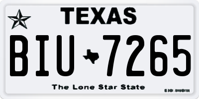 TX license plate BIU7265