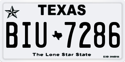 TX license plate BIU7286