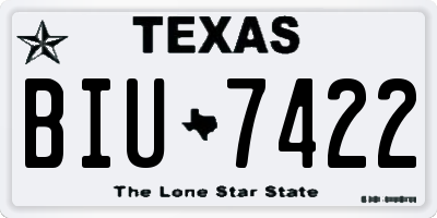TX license plate BIU7422