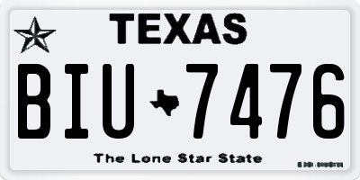 TX license plate BIU7476