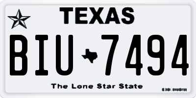 TX license plate BIU7494