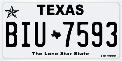 TX license plate BIU7593