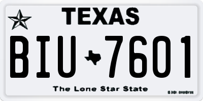 TX license plate BIU7601