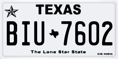 TX license plate BIU7602
