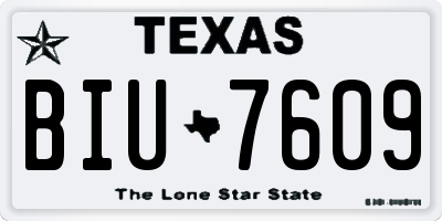 TX license plate BIU7609