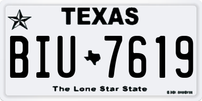 TX license plate BIU7619