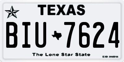 TX license plate BIU7624