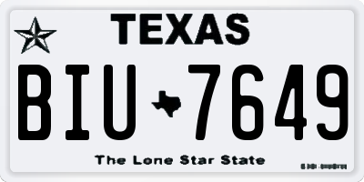 TX license plate BIU7649