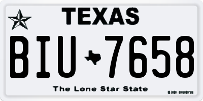 TX license plate BIU7658