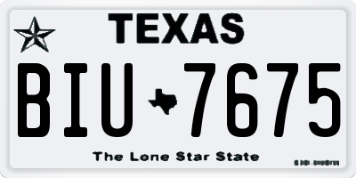 TX license plate BIU7675
