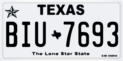 TX license plate BIU7693