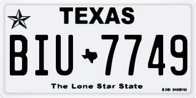 TX license plate BIU7749