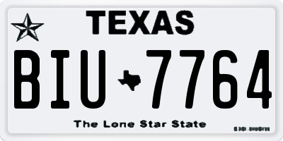 TX license plate BIU7764