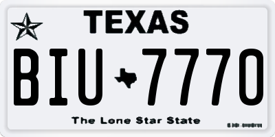 TX license plate BIU7770