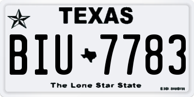 TX license plate BIU7783