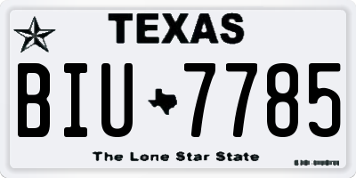 TX license plate BIU7785