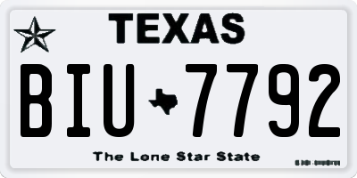 TX license plate BIU7792