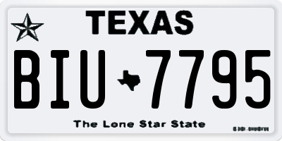 TX license plate BIU7795