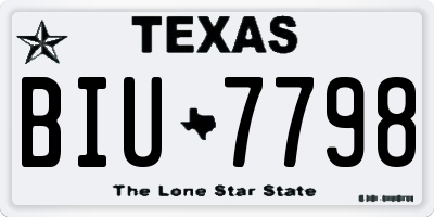 TX license plate BIU7798