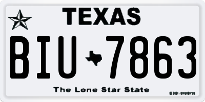 TX license plate BIU7863