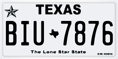 TX license plate BIU7876
