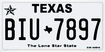 TX license plate BIU7897