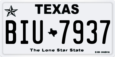 TX license plate BIU7937