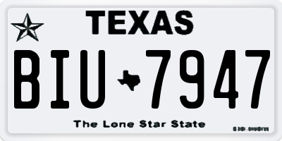 TX license plate BIU7947