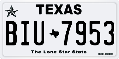 TX license plate BIU7953