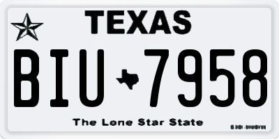 TX license plate BIU7958