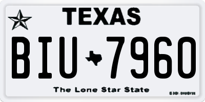 TX license plate BIU7960