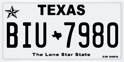 TX license plate BIU7980