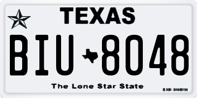 TX license plate BIU8048