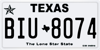 TX license plate BIU8074