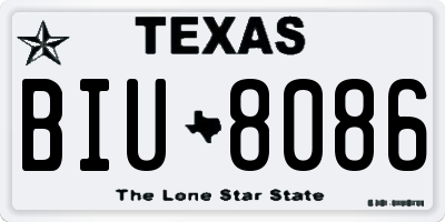 TX license plate BIU8086