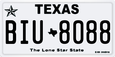 TX license plate BIU8088