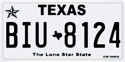 TX license plate BIU8124