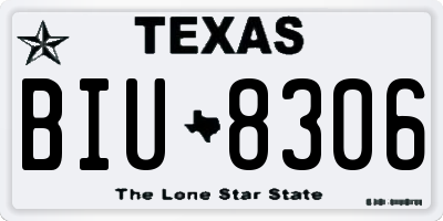 TX license plate BIU8306