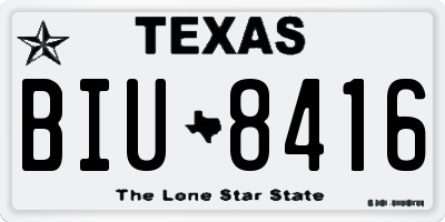 TX license plate BIU8416