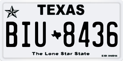 TX license plate BIU8436