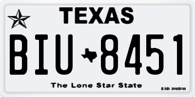 TX license plate BIU8451