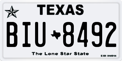 TX license plate BIU8492
