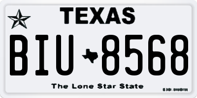 TX license plate BIU8568
