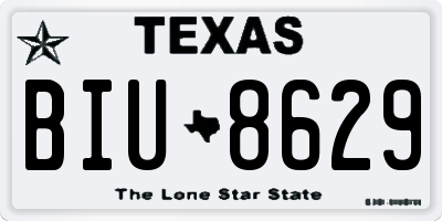 TX license plate BIU8629